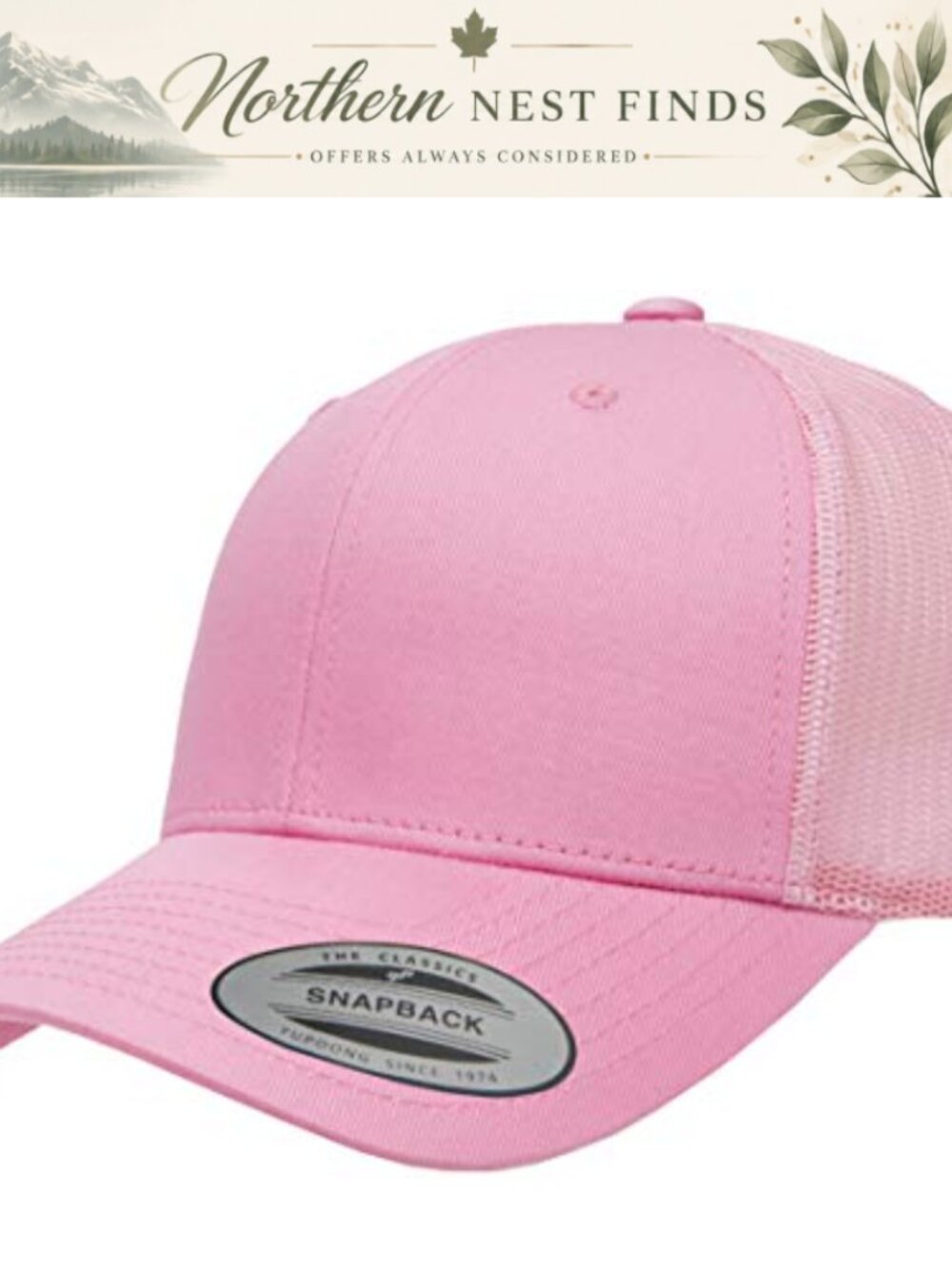 Yupoong Trucker Mesh Cap 6-Panel Snapback Baseball Hat